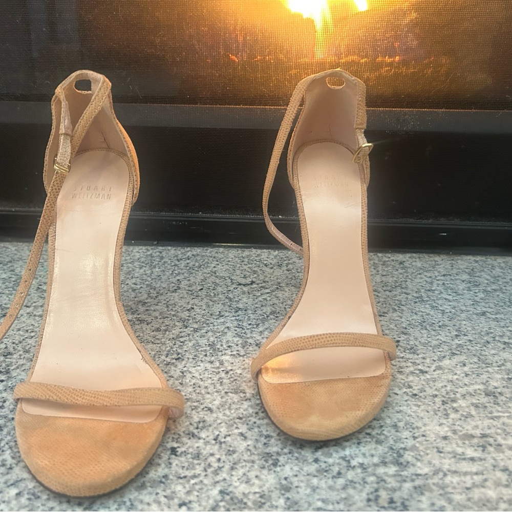 Stuart Weitzman Tan Strappy Heels